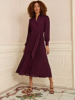 Pleated Detail Midi Dress*Love & Roses