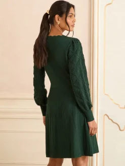 Scallop Knitted Mini Dress*Love & Roses Discount