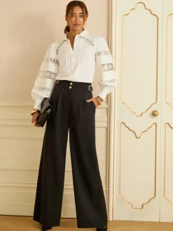 Wide Leg Buckle Detail Trousers*Love & Roses New