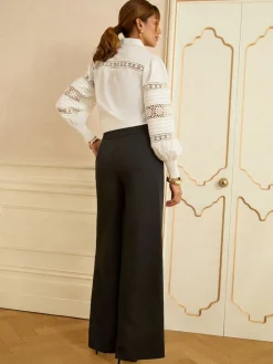 Wide Leg Buckle Detail Trousers*Love & Roses New