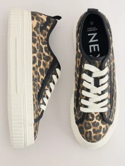 Luipaard - Canvas Chunky Baseballsneakers met Vetersluiting*Next