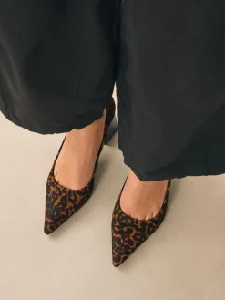 - Leather Block Court Heels*Next Hot