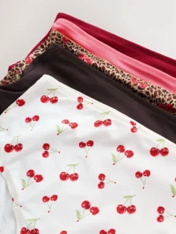 Luipaard/kersenprint - Set van 5 slipjes van microvezels*Next New