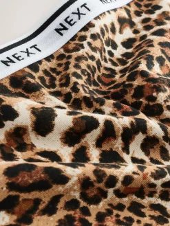 Luipaardprint - 4 Katoenen slipjes met logotailleband*Next