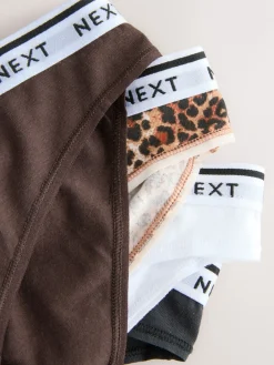 Luipaardprint - 4 Katoenen slipjes met logotailleband*Next Sale