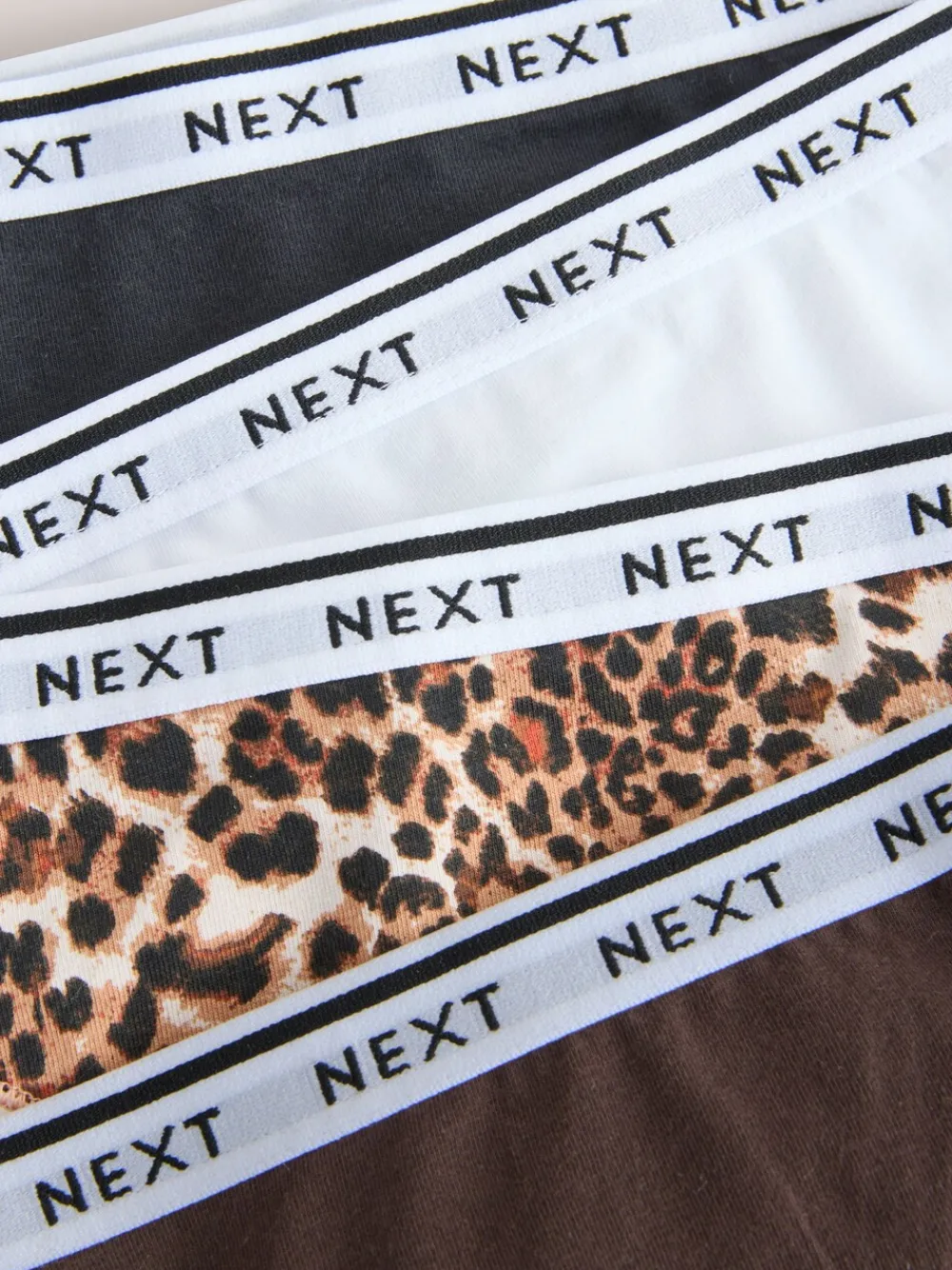 Luipaardprint - 4 Katoenen slipjes met logotailleband*Next Sale