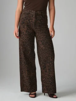 Luipaardprint - Jeans met zandloperpasvorm en wijde pijpen*Next Outlet