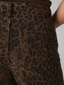 Luipaardprint - Jeans met zandloperpasvorm en wijde pijpen*Next Outlet