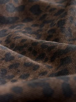 Luipaardprint - Jeans met zandloperpasvorm en wijde pijpen*Next Outlet