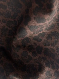 Luipaardprint - Jersey denim broek met wijde pijpen*Next Hot