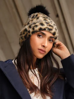 Luipaardprint - Cosy Pom Hat*Love & Roses Best