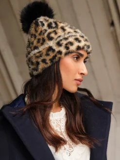 Luipaardprint - Cosy Pom Hat*Love & Roses Best