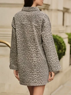 - Mini Long Sleeve Utility Denim Dress*Next