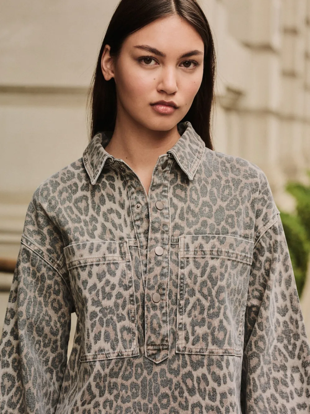 - Mini Long Sleeve Utility Denim Dress*Next