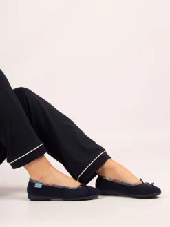 Bow Tartan Trim Pump Slippers*Lunar