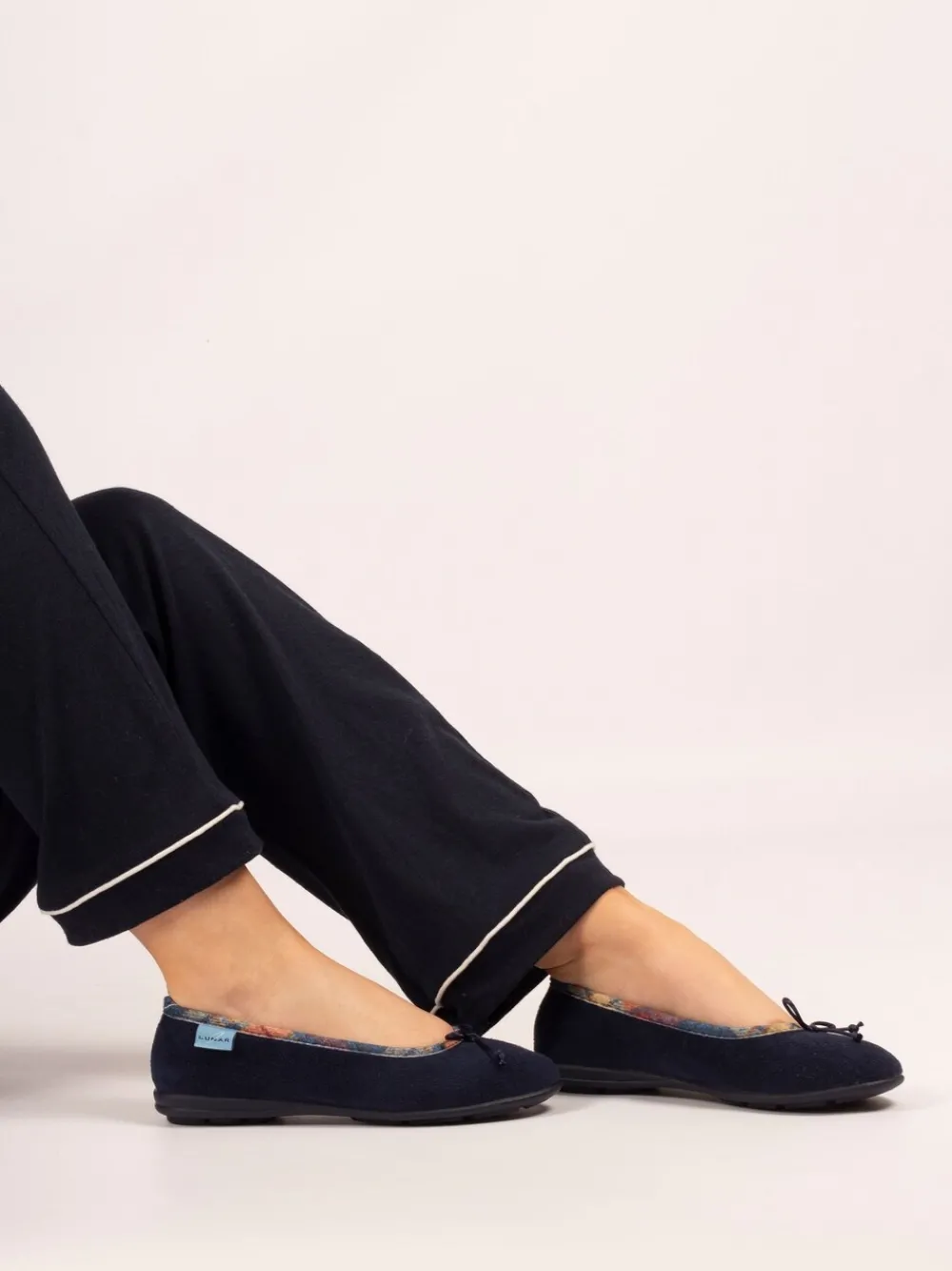 Bow Tartan Trim Pump Slippers*Lunar