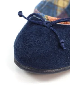 Bow Tartan Trim Pump Slippers*Lunar