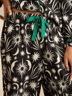 Maan Print Zwart/Wit - Button Down Pyjamas Set*Love & Roses