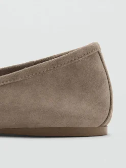 Suede Bow Ballet Flats*Mango Sale