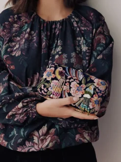 Marineblauw - Embellished Detail Bird Clutch Bag*Next Clearance