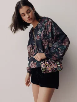 Marineblauw - Embellished Detail Bird Clutch Bag*Next Clearance