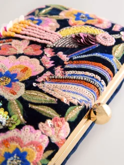 Marineblauw - Embellished Detail Bird Clutch Bag*Next Clearance