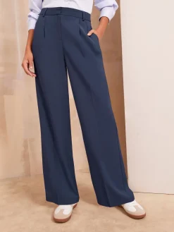 Marineblauw - Premium broek met wijde pijpen en elastiek aan de achterkant*Friends Like These Best