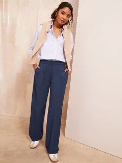 Marineblauw - Premium broek met wijde pijpen en elastiek aan de achterkant*Friends Like These Best