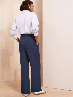 Marineblauw - Premium broek met wijde pijpen en elastiek aan de achterkant*Friends Like These Best