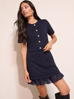 - Bouclé 2-in-1 Peplumzoom Jurk*Friends Like These Sale