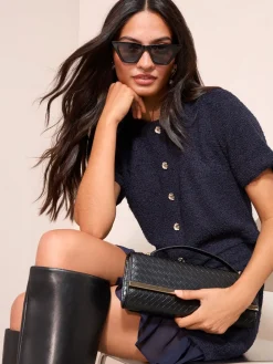 - Bouclé 2-in-1 Peplumzoom Jurk*Friends Like These Sale