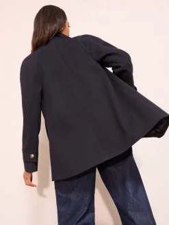 - Funnel Neck Button Front Mid Length Coat*Friends Like These