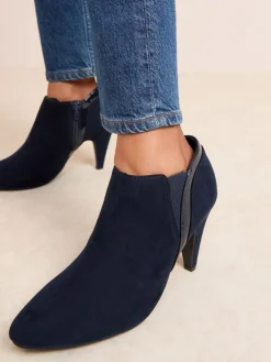 - Mid Heel Mix Material Ankle Boots*Friends Like These Best