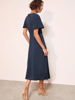 - Tulip Sleeve Wrap Front Tailored Midi Dress*Friends Like These New