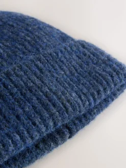 Marineblauw - Geribbelde beanie-muts met wol*Next Clearance