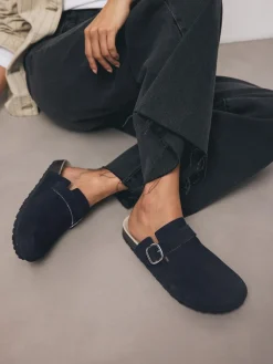 Marineblauw - Klompen met leren voetbed*Next Online