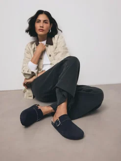 Marineblauw - Klompen met leren voetbed*Next Online