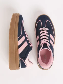 Marineblauw - Faux suède sportschoen met dikke zool*Lipsy Best