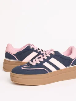 Marineblauw - Faux suède sportschoen met dikke zool*Lipsy Best