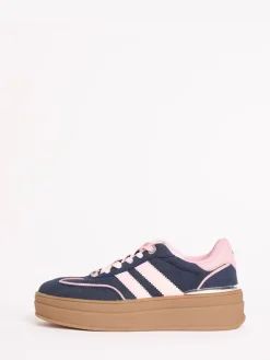 Marineblauw - Faux suède sportschoen met dikke zool*Lipsy Best