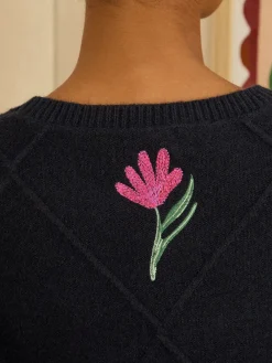 - Embroidered Detail Knitted Jumper*Love & Roses Online