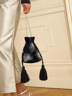 - Velvet Sequin Embellished Pouch Bag*Love & Roses Discount