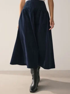 - Midi rok van corduroy met verlaagde taille*Next Sale