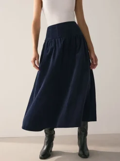 - Midi rok van corduroy met verlaagde taille*Next Sale