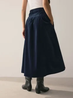 - Midi rok van corduroy met verlaagde taille*Next Sale