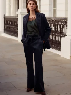 Marineblauw - N. Premium Cord Bootcut Broeken*Next Outlet