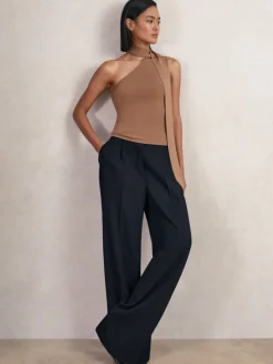 - Eden wijde broek van keperstof met elastische tailleband*Reiss Best