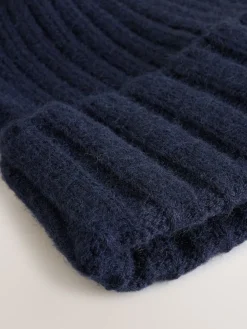 Marineblauw - Rib Knit Pom Hat*Next Online