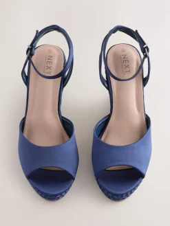 - Satin Plaited Wedge Heels*Next
