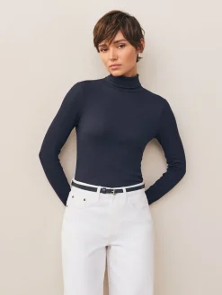 Marineblauw - Smalle leren riem*Next Best